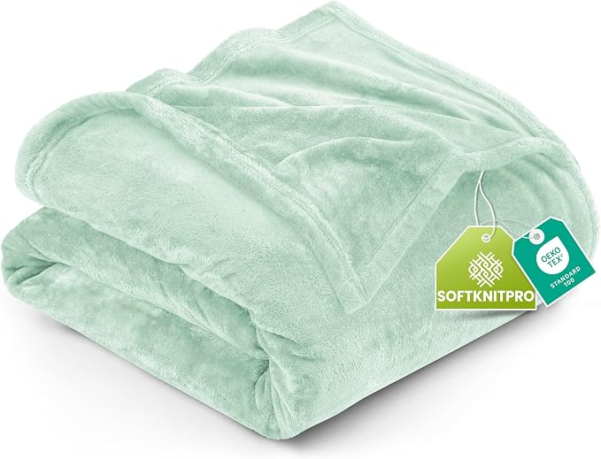 Utopia Bedding Soft Fleece Bed Blanket King Size Mint Green (90x102 Inch) | Microfiber Plush Warm Lightweight Breathable Cozy Blanket Anti-Static, All Season Use, Gift for Women and Men
