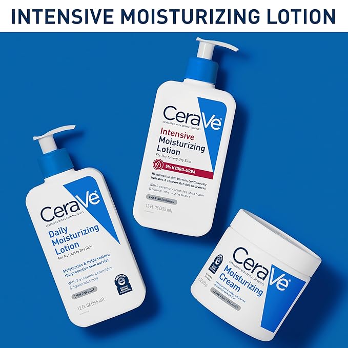 CeraVe Intensive Moisturizing Lotion, Hydro-Urea + Shea Butter, Body Lotion For Dry Skin, Relieves Signs Of Extra Dry Skin, Non Greasy Hydrating Cream For Rough, Tight, Red & Itchy Skin, 16oz