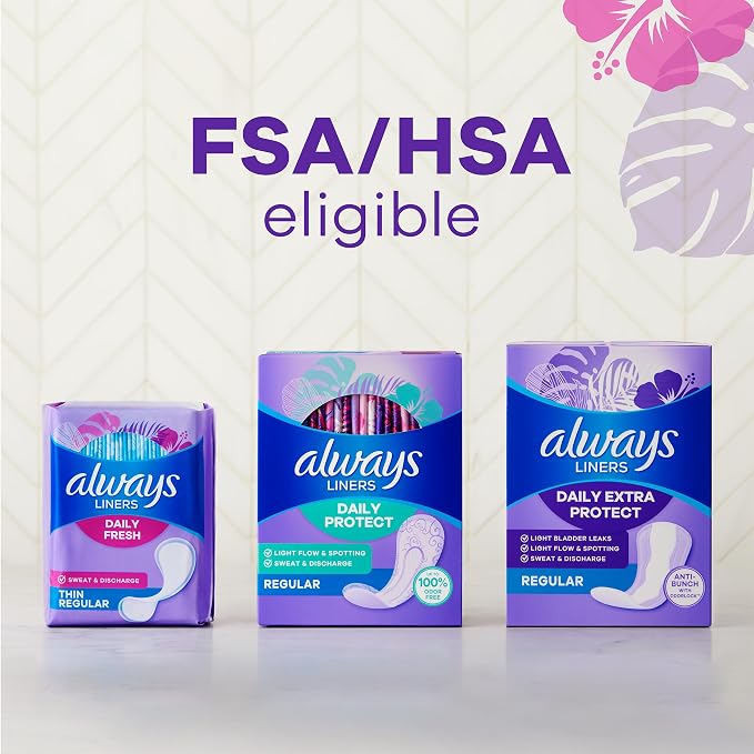 Always Panty Liners for Women Thin No Feel Protection Daily Liners, Regular, Unscented, 162 Count