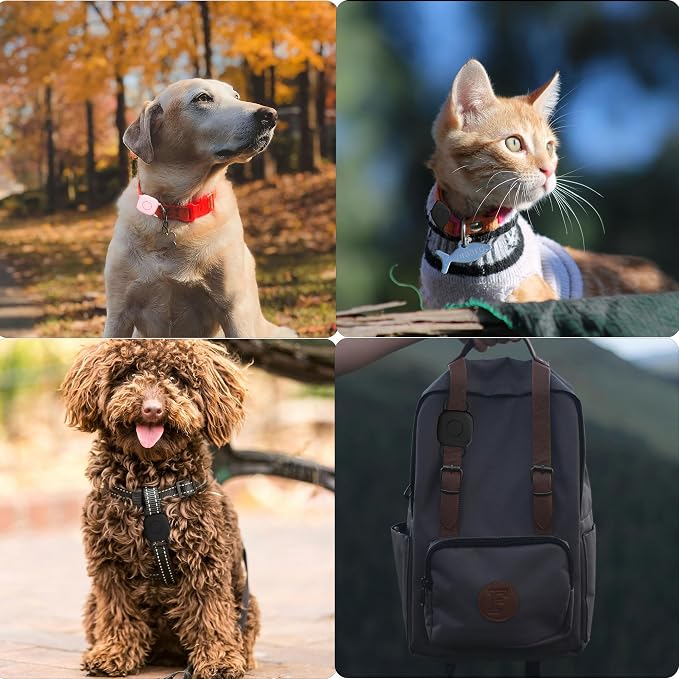 Waterproof Dog Collar Holder Compatible with Life360 Tile Mate [2024] 2022 Tracker, Durable Soft Silicone Case for Cat Pet Necklace, Full Body Covered Protective Cover Accessories for Anti-Lost GPS