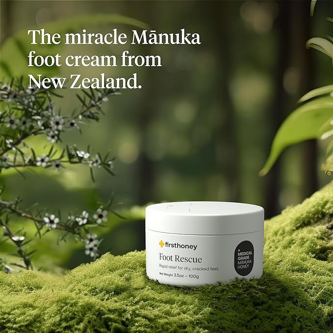 FIRST HONEY Advanced Foot Repair Cream for Dry, Cracked Skin, Ultra-Hydrating with New Zealand Manuka Honey, Fast Relief for Feet, Cracked Heel Treatment, Callus Remover