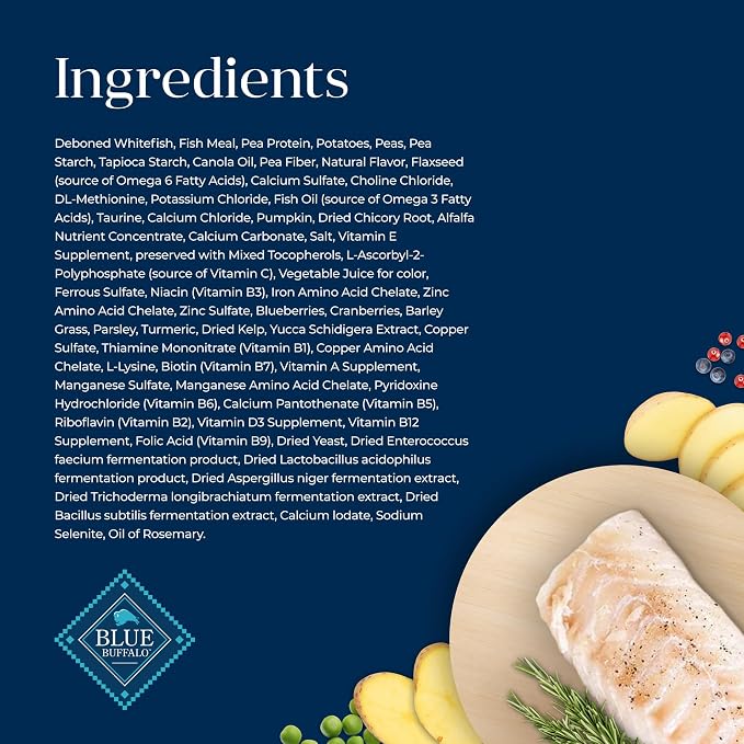 Blue Buffalo Basics Whitefish Grain-Free Dry Cat Food, 5 lb | Skin & Stomach Care, Real Whitefish #1 Ingredient, Limited Ingredient Diet, Antioxidant-Rich LifeSource Bits