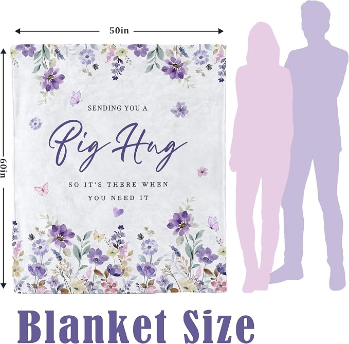 Get Well Gifts for Women, Inspirational Gifts for Women, Thinking of You Gifts After Surgery, Feel Better/Sympathy Gifts for Cancer Care, Hug/Healing Throw Blanket 50"x60"