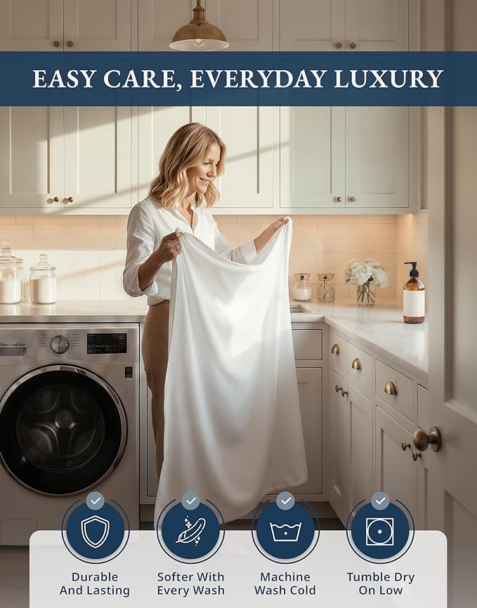 LANE LINEN 100% Egyptian Cotton Twin Sheets Set - 1000 Thread Count, Soft & Comfy Luxury Hotel Style Thick Cotton Twin Sheet Set, Fully Elasticized Reinforsed Seams No Pill Natural Cooling - White