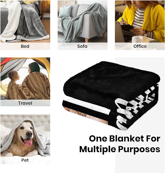 Custom Mothers Day Birthday Gifts for Mom, Personalized Blanket with Photos | to My Mom Gift from Daughter Son, Custom Blanket with Pictures Text, Christmas Birthday for Wife Grandma Women