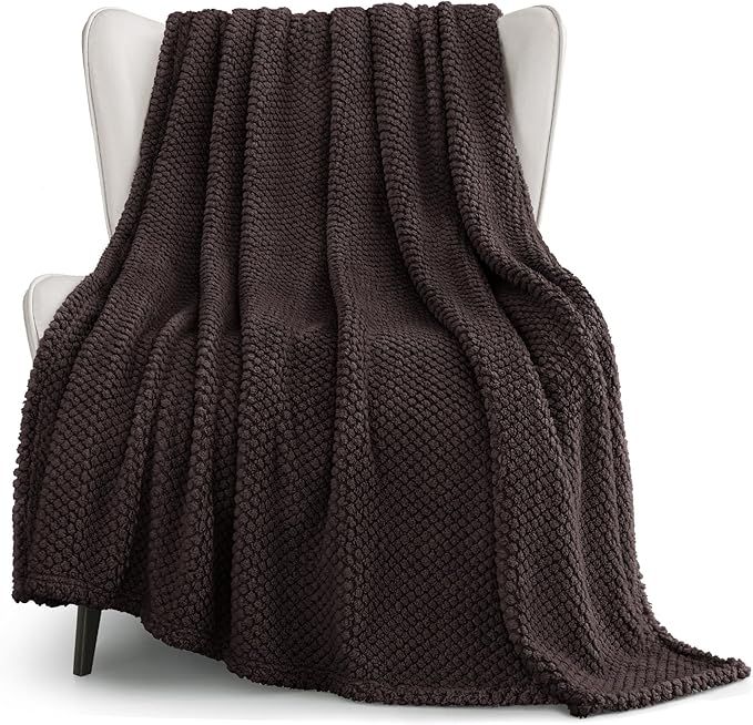 Whale Flotilla Extra Large Soft Fleece Throw Blanket for Couch | 50x70 Inch, Coffee, Suitable for Sofa Chair Bed, Fluffy Fuzzy Jacquard Blankets for All Season, Lightweight and Cozy