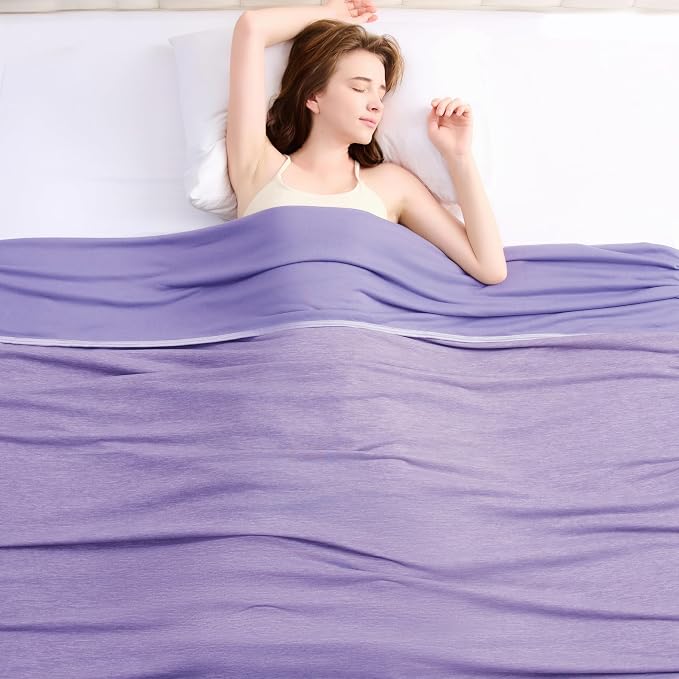 Cooling Blanket (90"x90"Queen Size) for Night Sweats Absorbs Heat to Keep Adults Cool on Warm Nights, Q-Max 0.5 Cooling Blankets for Hot Sleepers, Ultra-Cool Lightweight Blanket for Bed | Absorbs Heat Cold Summer Blanket for Night Sweats & Menopause Q-...