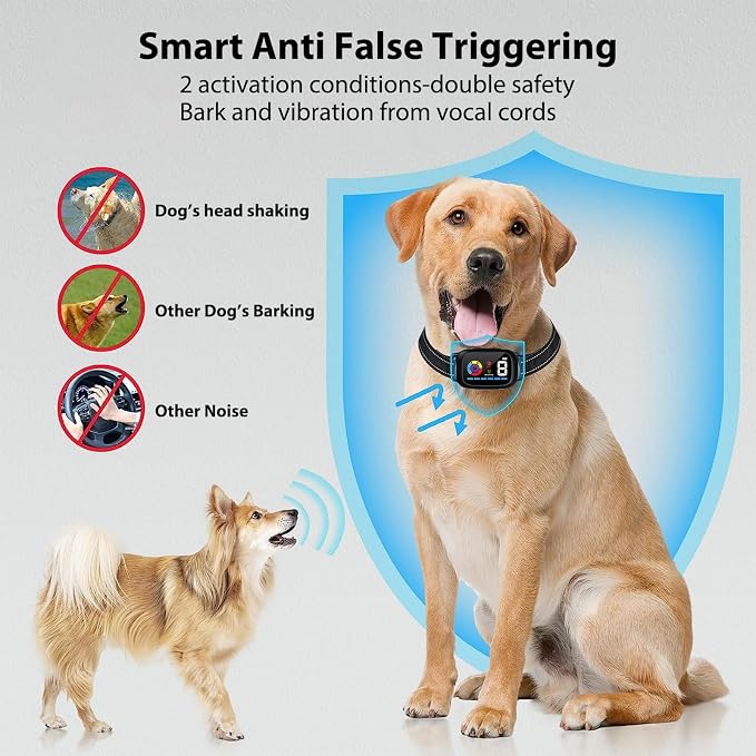 Smart AI Bark Collar, 5 Modes, IPX7