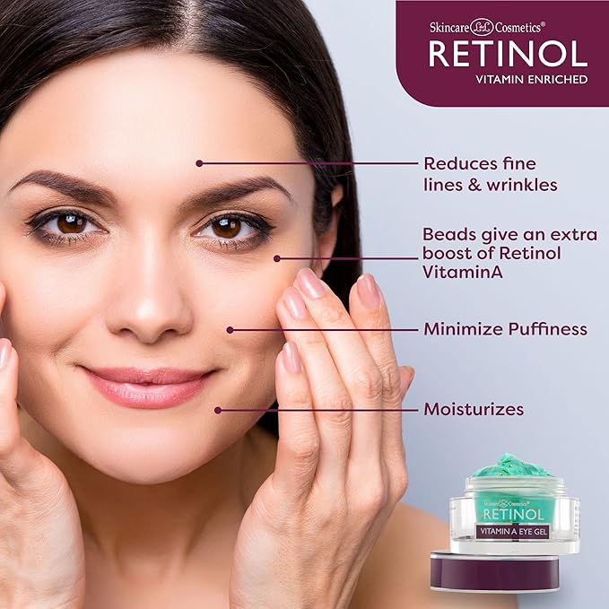 LIVAURA Retinol Vitamin A Eye Gel – Anti-Wrinkle Treatment Minimizes Signs of Aging, Dark Circles Around Eyes – Extra Boost of Retinol From Micro-Beads Restores Tone & Elasticity to Eye Area