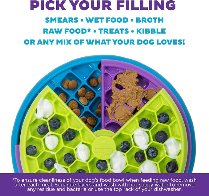 Outward Hound Nina Ottosson Lickin’ Layers 3-in-1 Dog Toy Treat Puzzle, 10" | Level 2 Intermediate, Interactive Slow Feeder, Lick Mat, Puzzle, Holds 2 Cups Food, Non-Slip Base, Enrichment, Dogs & Puppies