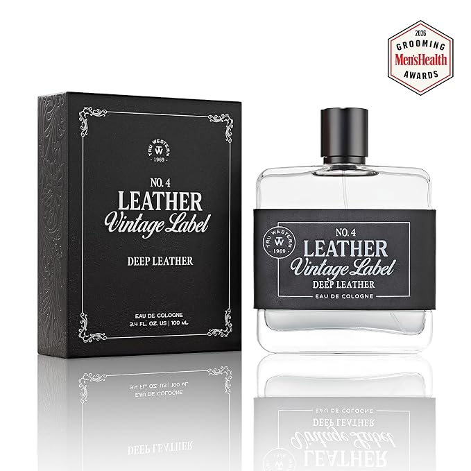 Tru Western Private Reserve Leather No. 4 for Men – Small Batch Scent with Deep Leather, Crystal Salt, Smoky Accords & Black Amber – Masculine Fragrance Spray – 3.4 fl oz / 100 mL