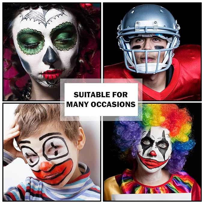 3 Colors Face Body Paint Eye Black Sticks for Sports Football Baseball Softball,Convenient Design Facepaint for Halloween SFX Clown Cosplay Makeup（Blue/Black/Red Body Paint Sticks）