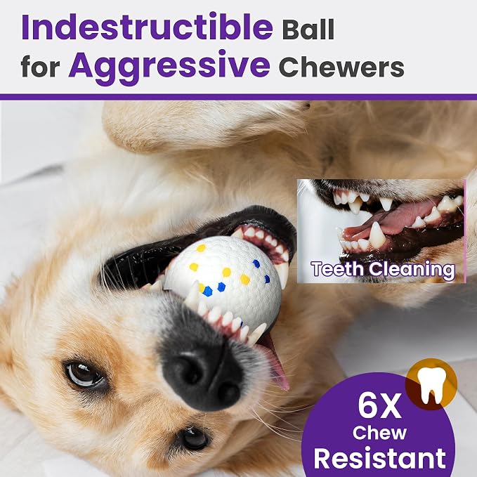 Dog Toy Balls, 2 Pack 3" Bouncy Dog Tennis Balls, Orange White