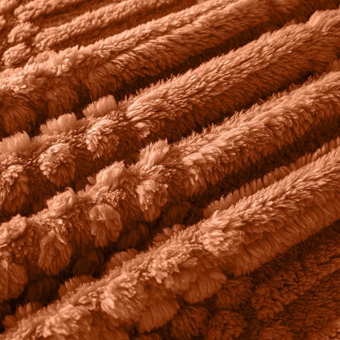 90x104 Inch Rust King Bed Blanket - Soft & Fluffy Fleece, Cute & Aesthetic, Perfect for Sofa, Couch, Bed, Living Room & Bedroom, All-Season Use, Plush & Cozy Decorative Blanket