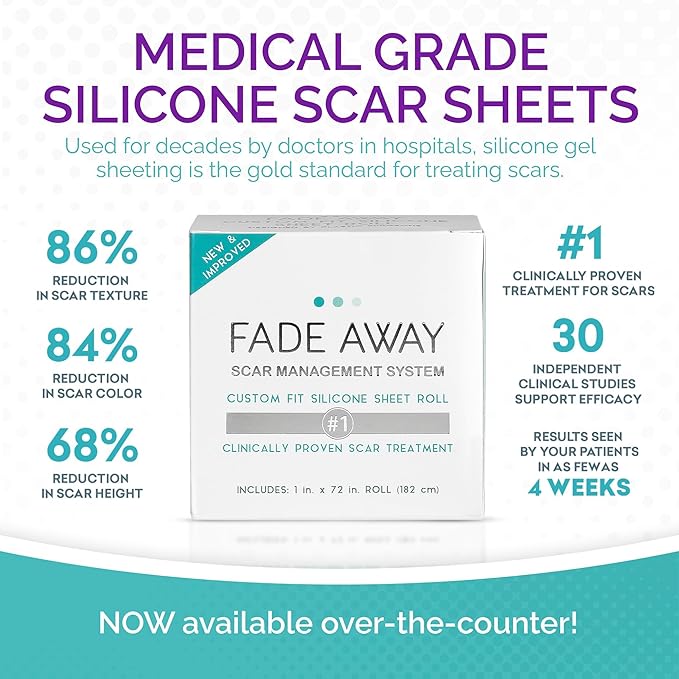 Clinically Proven Silicone Scar Sheets – Medical Grade Tape for Surgery, C-Section, Keloids & Tummy Tuck Scars