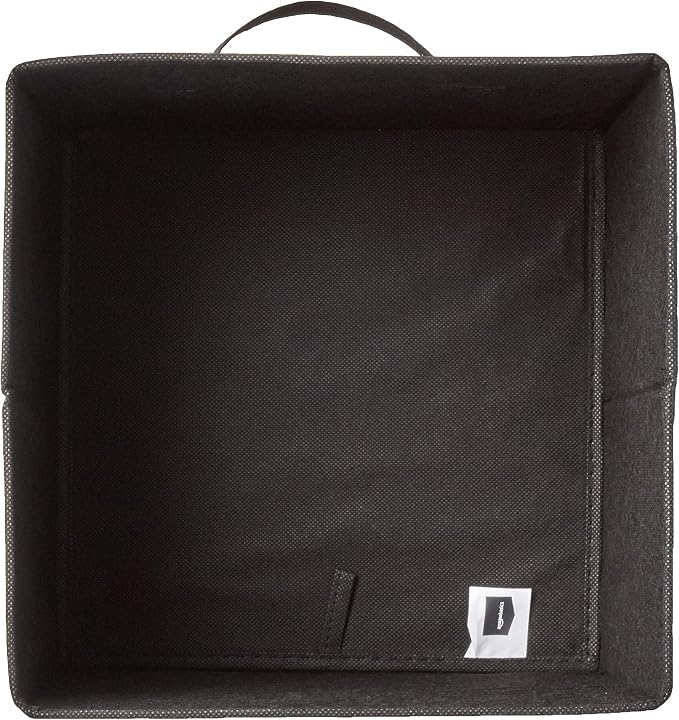 Amazon Basics Collapsible Fabric Storage Cube Bins Organizer with Handles, Organization Containers, Multifunctional, 13" x 13" x 13", Black, 6-Pack