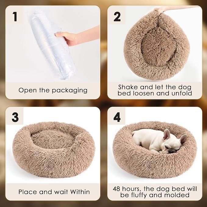 Dog Beds Large Sized Dog and Cats, 32in Pet Beds for Large Pet, Washable Indestructible Extra Large (Camel)