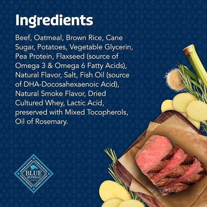 Blue Buffalo Bits Beef Training Treats, 1 oz, 12 ct | Real Beef First, DHA for Cognitive Development, No Chicken By-Product Meals, Free from Red Dye 40