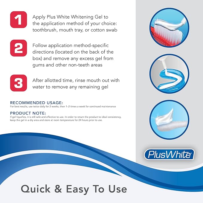 Plus White Speed Whitening Gel - Works in 5 Minutes - Professional Teeth Whitening w/Dentist Approved Ingredient (0.5 oz)