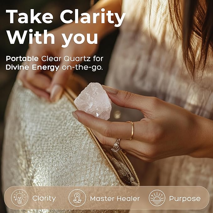 Anima Premium Clear Quartz Crystal Set for Clarity, Focus & Energy Amplification – Authentic Clear Quartz Tower, Cluster & Raw Crystal Presented in Elegant Wooden Gift Box – Responsibly Sourced