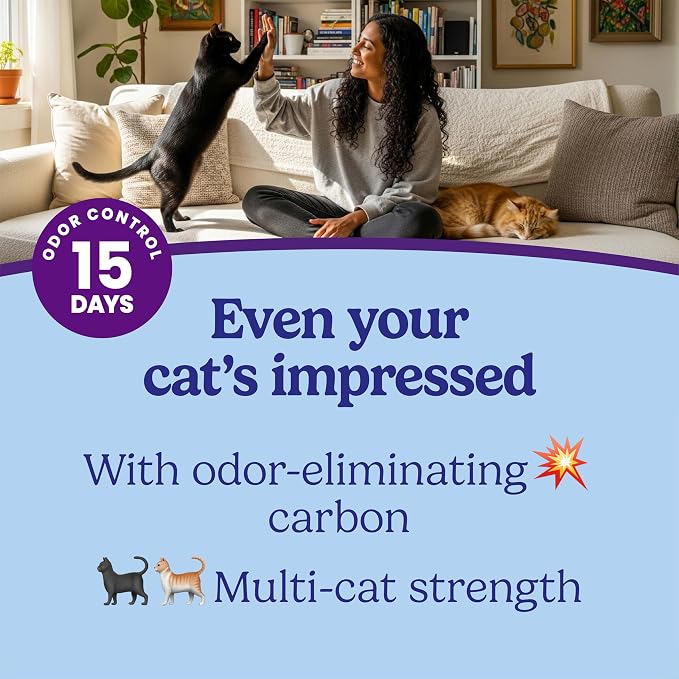 Fresh Step Advanced Odor Shield Multi Cat Clumping Cat Litter, 18.5 lb, 2Pk | Odor Shield with Ammonia Block Technology, Scented with Febreze Freshness, Low Dust, Compatible with Most Auto Litter Boxes