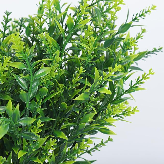RECUTMS Spring Decoration, Artificial Greenery,Outdoor Artificial Flowers | 20Pcs,Green Fake Outdoor Plants,Faux Greenery for Indoor Outside Hanging Plants Garden Porch Window Box Home Farmhouse Décor