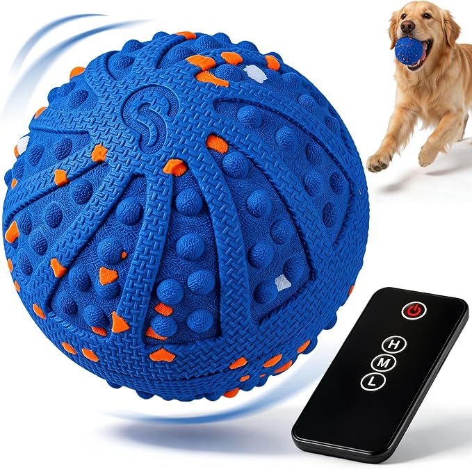 Interactive Dog Toys with Teeth-cleaning Texture, Remote Control, 3 Modes