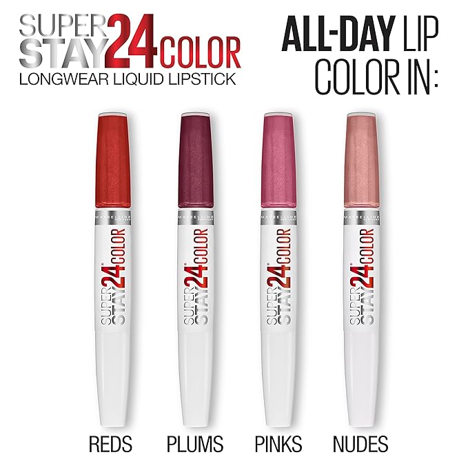 Maybelline Super Stay 24, 2-Step Liquid Lipstick Makeup, Long Lasting Highly Pigmented Color with Moisturizing Balm, Unlimited Raisin, Purple, 1 Count
