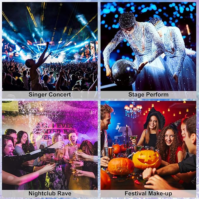 Body Glitter Stick, Purple Glitter Wax Stick for Hair and Face, Waterproof & Long-Lasting Sparkle Chunky Glitter Mermaid Rave Makeup for Singer Concert & Festival Rave Accessories