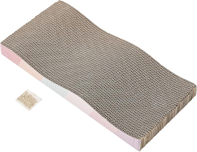 SIDAZON Cat Scratch Pad Cardboard cat scratchers for Indoor Cats Reversible Large Wide Corrugated with Catnip(1pcs)