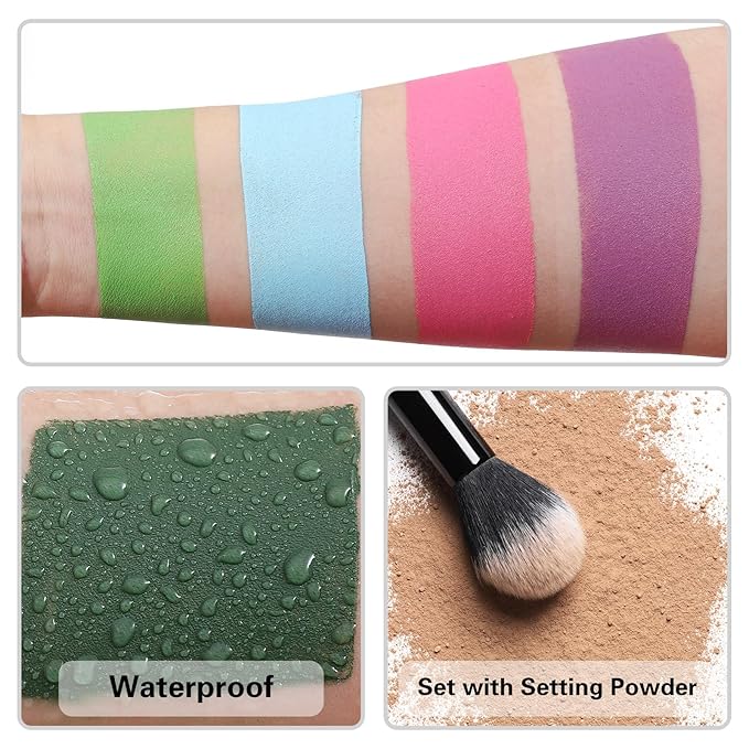 BOBISUKA Light Green Face Body Paint Stick, Lime Green Eye Black Painting Sticks for sports, Facepaints Kit for Halloween Makeup Zombie Witch Camouflage Goblin Cosplay Special Effects SFX Costume