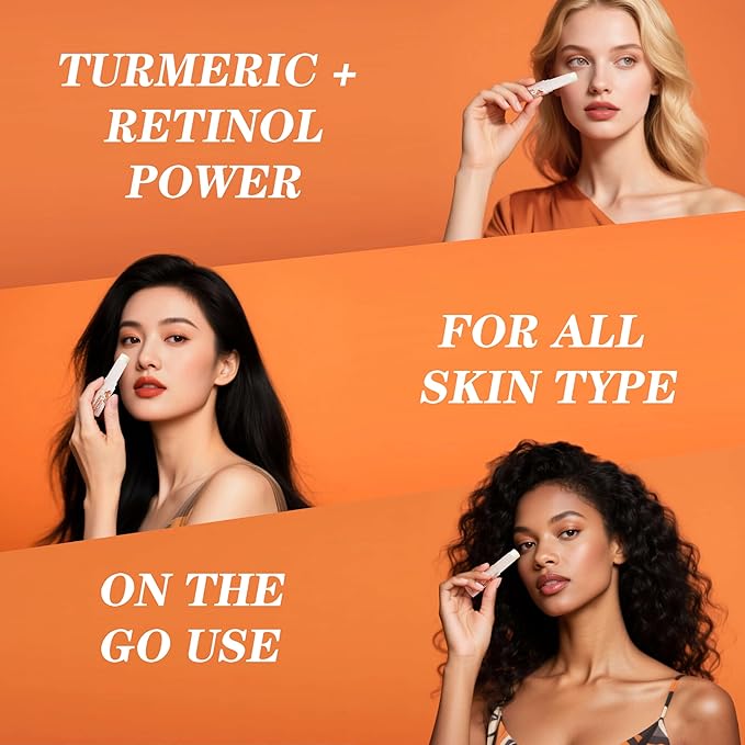 Turmeric Retinol Eye Stick,Lumibalm for Under Eyes Bags,Eye Balm Moisturizes Hydrating for Dark Circle,Wrinkles,Visible Results in 3-4 Weeks,Anti Aging Retinol Cream Reduces Fine Lines
