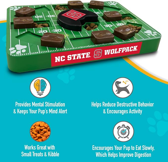 Pets First NCAA North Carolina Tarheels State Puzzle Toy, Puzzle Treat Dog Toy, Interactive Dog Treat Toy, Dog Puzzle Feeding Slow Toy