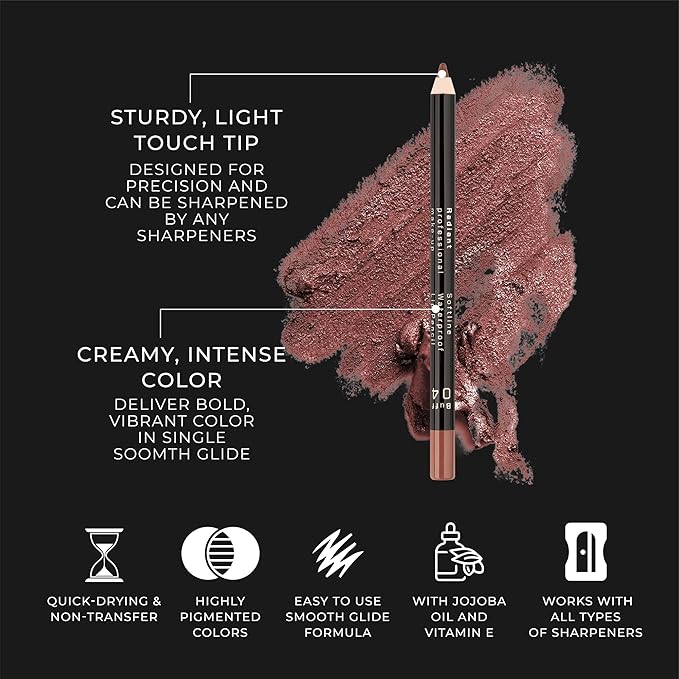 Radiant Professional Waterproof Lip Liner Pencil - Long Lasting Lip Liner for Defined Lips - Soft & Creamy Lipliner with Vitamin E - 1.20 gr, (09 RED APPLE)