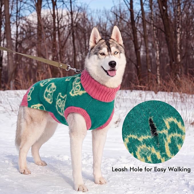 IDOMIK Turtleneck Dog Sweaters for Medium Dogs, Soft Knit Dog Sweater,M | Sleeveless Pet Pullover Sweatshirt, Warm Winter Dog Sweater Medium Size Dog, Cozy Dog Apparel Clothes for Christmas Wear