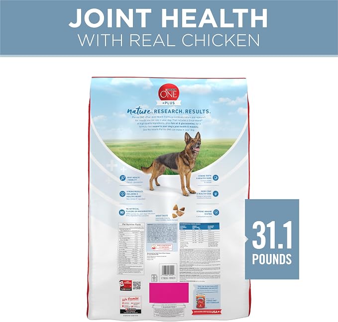 Purina ONE Plus Joint Health Dry Dog Food, Chicken, 31.1 lb Bag