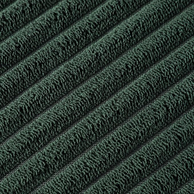 Fancy Homi 2 Pack Dark Green Small Decorative Throw Pillow Covers 14x14 Inch with Pom-poms for Couch Bedroom, Soft Corduroy Solid Rectangle Cushion Case 35x35 cm, Farmhouse Boho Home Decor
