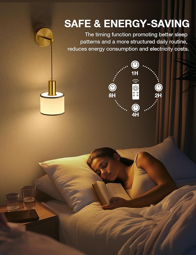 Battery Operated Wall Sconce Set of 2, Black Gold & Off-White Wireless Rechargeable Wall Lights with 5200mAh Dimmable Detachable Bulbs and Remote, 9 Colors Sconces Wall Decor for Living Room