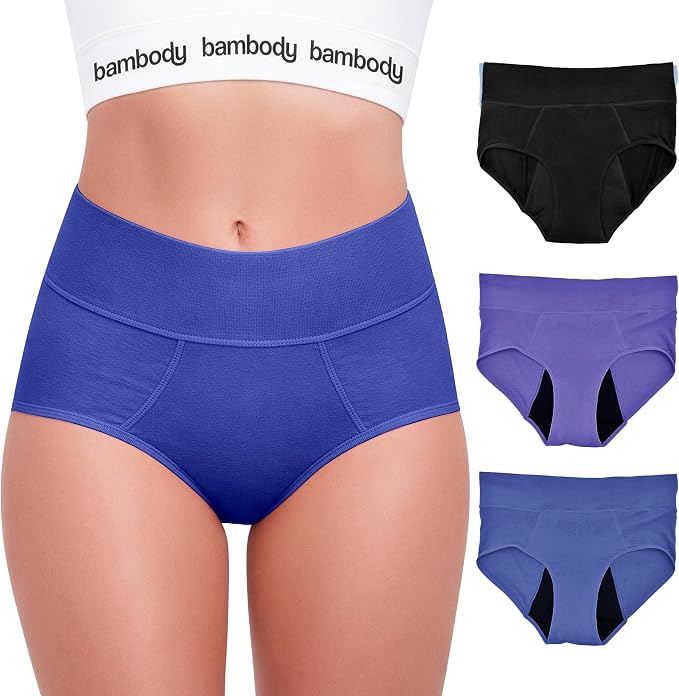 Bambody Absorbent Period Panties - Bamboo Rayon - Period Underwear for Women and Teens - All-Day Long - Overnight Protection