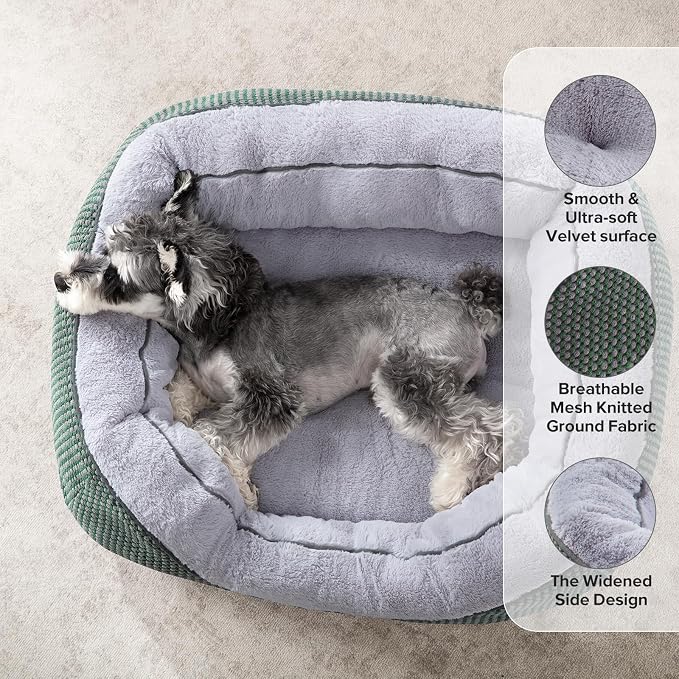 Small Dog Bed Washable Orthopedic Calming Warming Durable Pet Bed with Anti-Slip Bottom