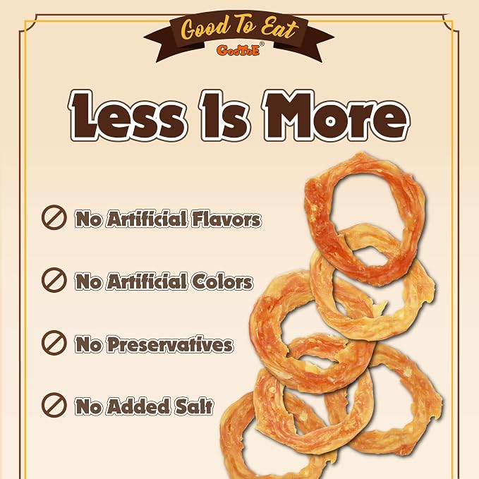 Gootoe Turkey Tendons, Dog Treats for Small Breeds, Ring, 1 lb