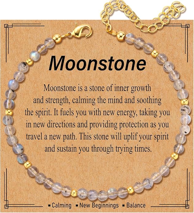 Natural Healing Crystal Bracelet for Women, Anxiety Relief Healthy Pregnancy Triple Protection Citrine Jewelry Gift for Friends Daughter Sister Mom Colleague