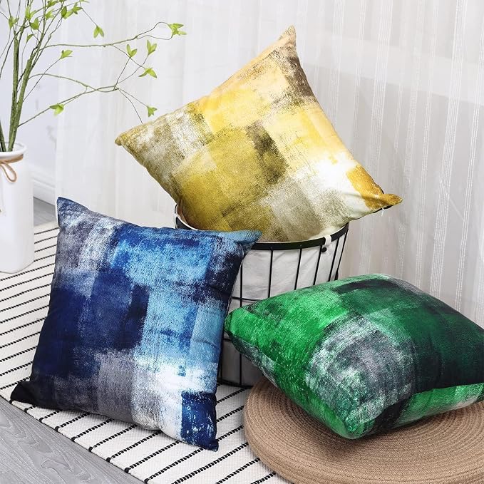 Throw Pillow Covers for Couch, 26x26 Inch, 2 Pack, Green | Decorative Throw Pillow Covers Cushion Covers for Couch Bedroom Sofa Living Room