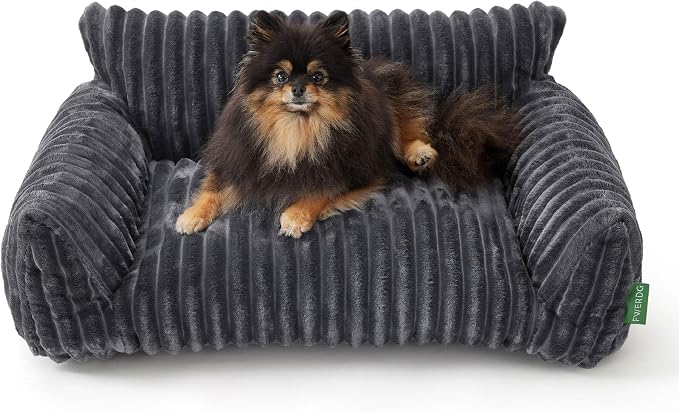 Cute Couch Bed for Pets, Supportive Cat Sofa for Indoor Cats, Medium Dog Sofa Bed for Medium Dogs, Grey, 30 inches