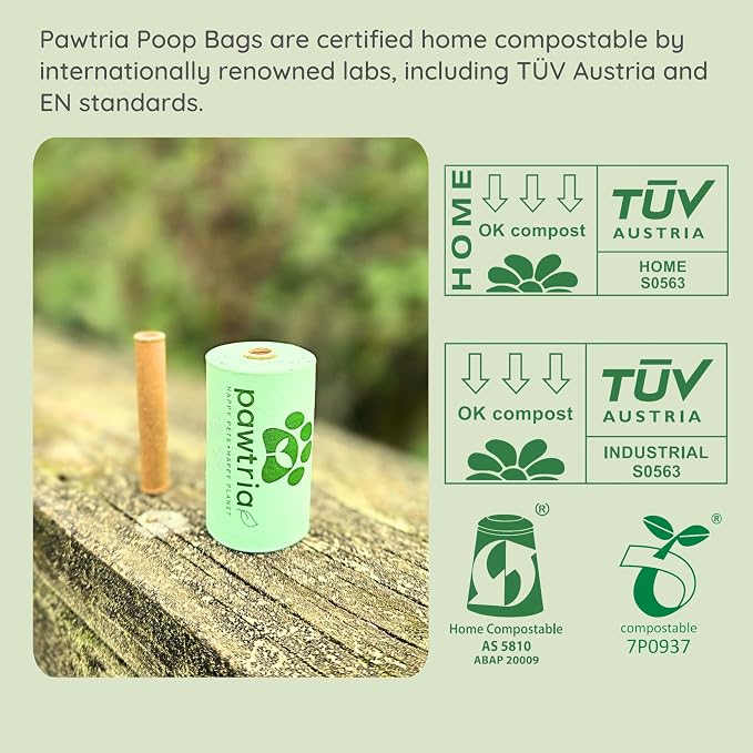 Pawtria Duo Set: Dog Poop Bags (120) + Poop Bag Holder Made with Silicone