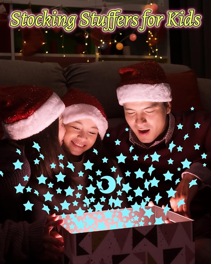 201 Pcs Glow in The Dark Stars Stickers, Boys Room Bedroom Ceiling Decor | Boys Girls Room Decor, Stars for Ceiling, Stocking Stuffers for Kids 8-12, Wall Stickers, Star Stickers, Ceiling Decor