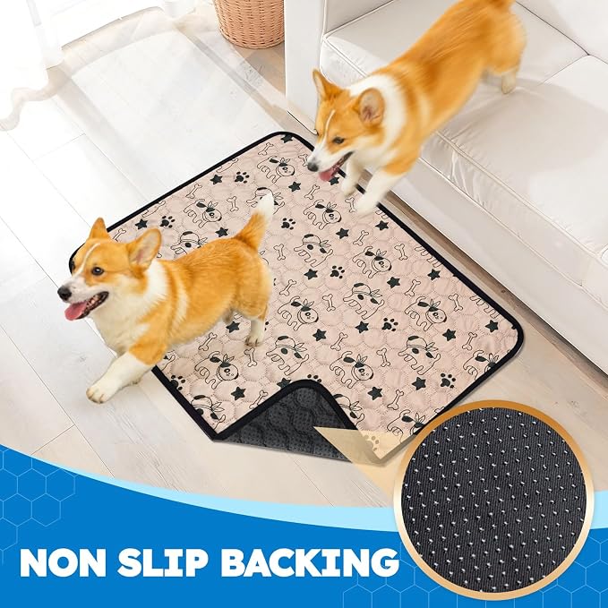 Washable Pee Pads for Dogs, 2 Pack Reusable Puppy Pads, Absorbent & Leakproof Potty Pads for Dogs and Cats, Non-Slip Pet Training Pads for Whelping Playpen Crate, Coffee 28"x40"