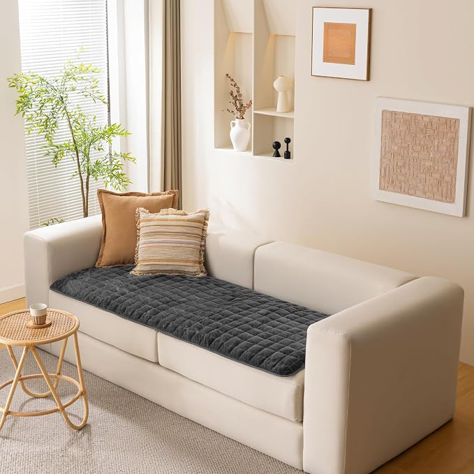 Allisandro Waterproof Dog Blanket,Thick and Non Slip Dog Bed Sofa Cover Pet Mat for Couch Sofa Bed Furniture & Small, Medium, Large Dogs, Grey, 24 x 89 Inches