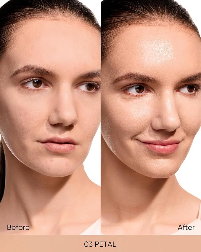 Pink Glow Cushion Foundation #03 Petal| Medium Coverage, Natural Dewy Glow Finish, Moisturizing for Dry Skin, Lightweight, Long-Lasting & Oxidation-Resistant