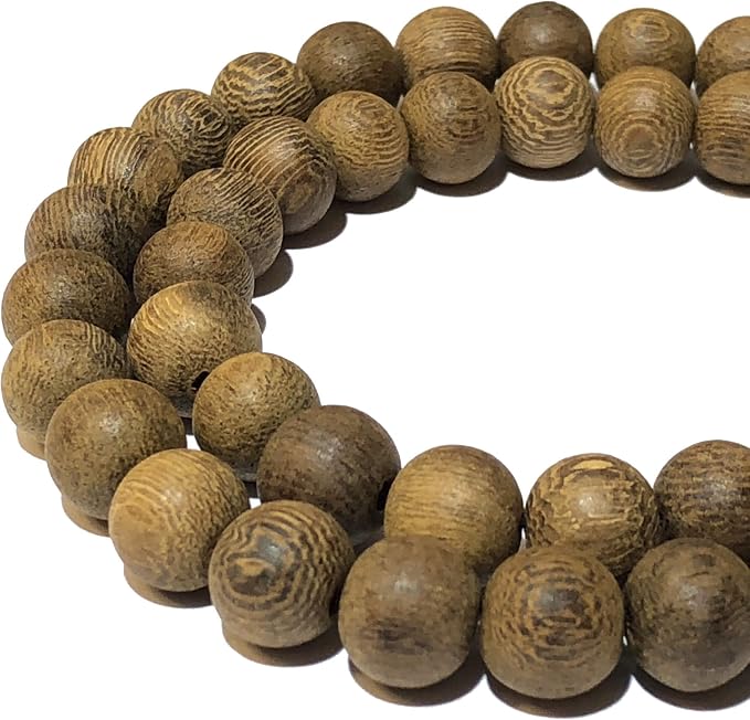 ABCGEMS (Essential-Oil-Diffuser) Rainforest Chocolate Robles Wood Beads - Matte (Believed for Promoting Relaxation, Reducing Stress & Enhancing Emotional Well-Being) Smooth Round 8-9mm (Non-Shiny)
